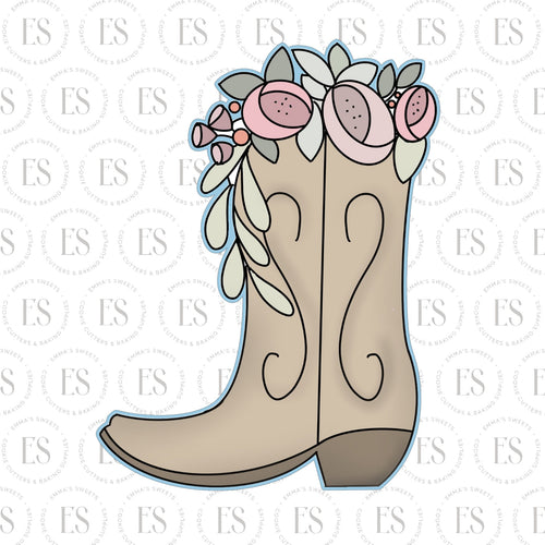 Cowboy / Cowgirl Boot With Flowers