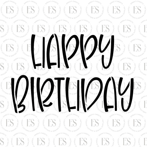 Happy Birthday #4 Stencil