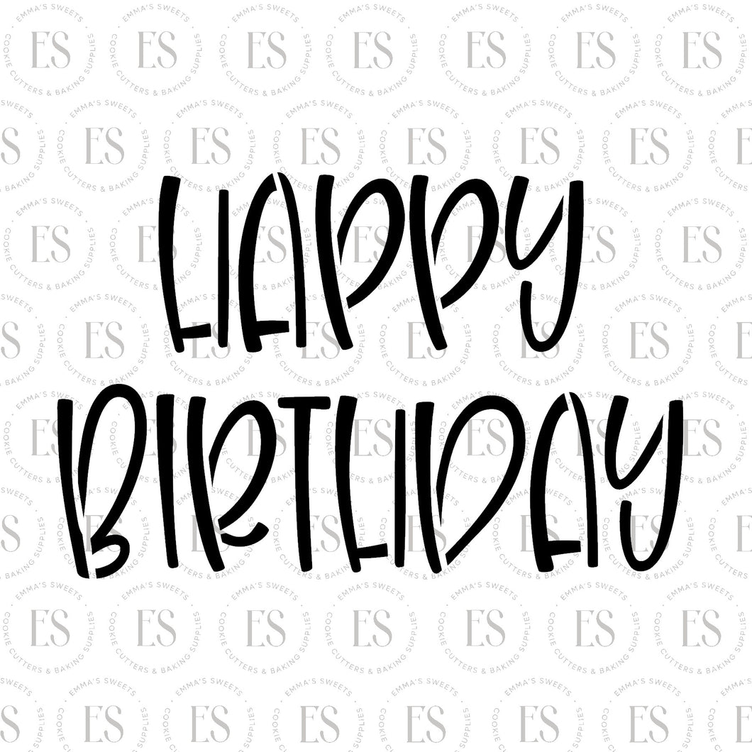 Happy Birthday #4 Stencil