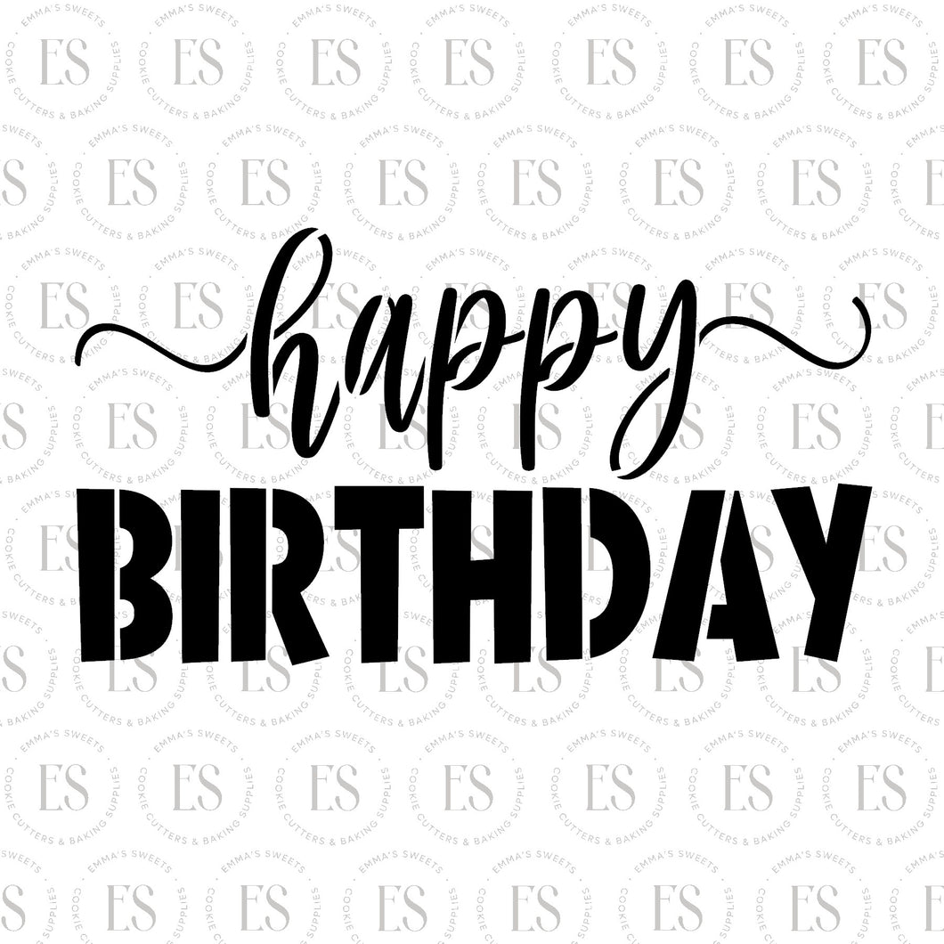 Happy Birthday #3 Stencil