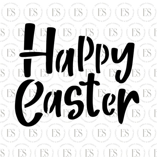 Happy Easter Script 2 Stencil