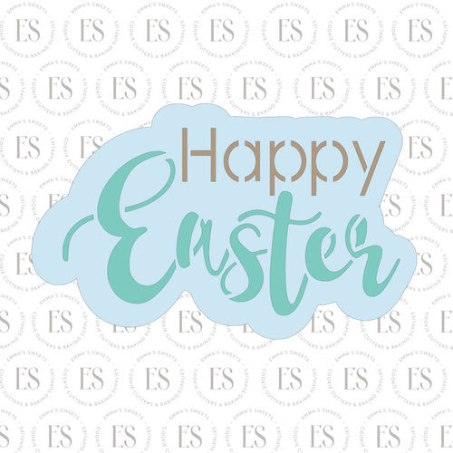 Happy Easter Script 3 Plaque Cutter