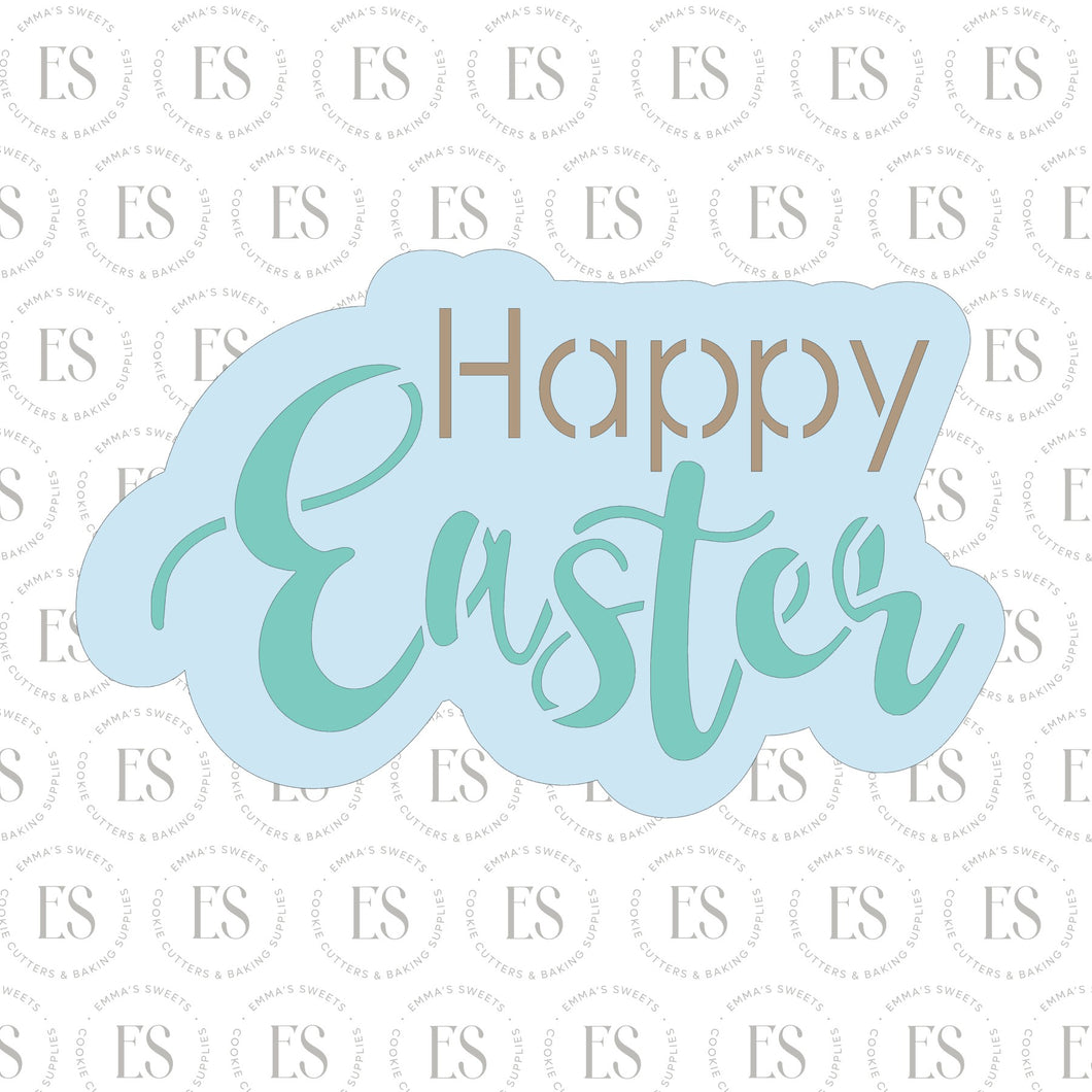 Happy Easter Script 3 Plaque Cutter