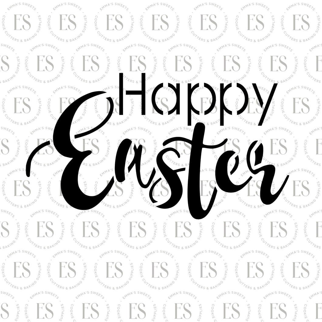 Happy Easter Script 3 Stencil