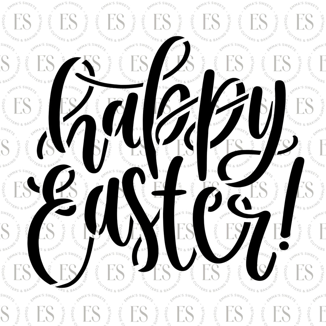 Happy Easter Script 1 Stencil