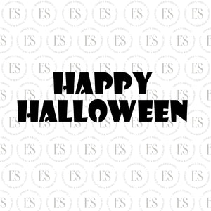 Happy Halloween Script Stencil