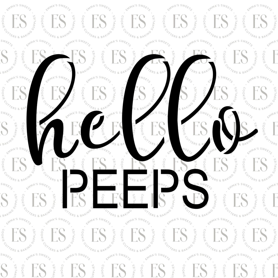 Hello Peeps Stencil