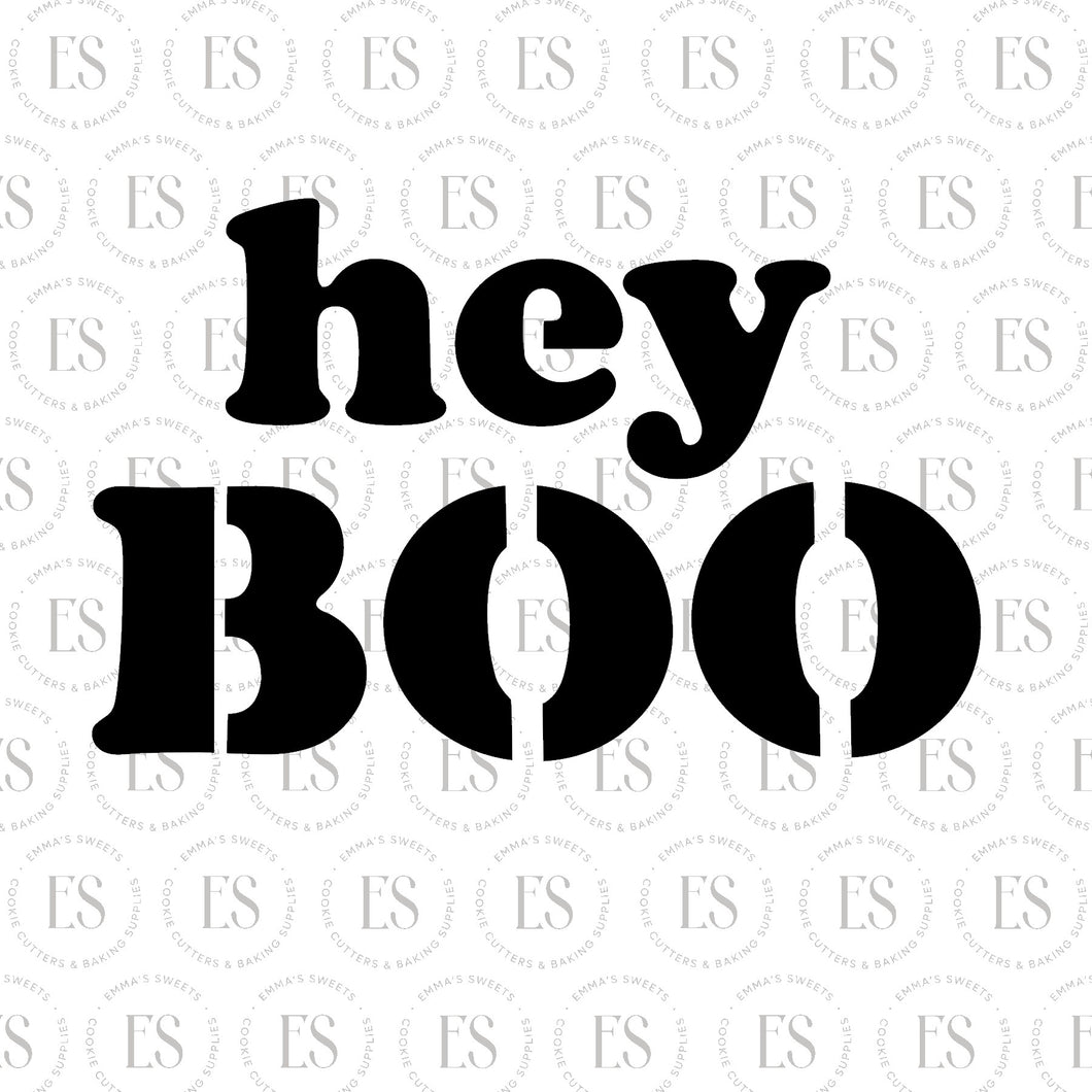 Hey Boo Script Stencil