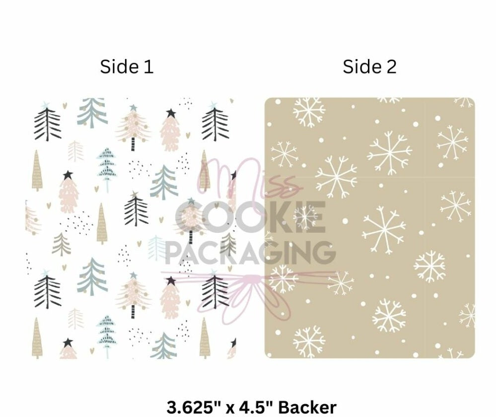 Greaseproof Backer – Holiday Snowflakes – 3.625″ x 4.5″ Backer