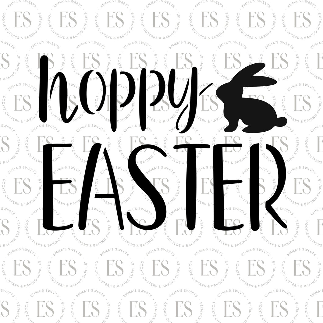 Hoppy Easter Script Stencil