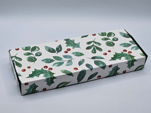 COOKIE BOX- Christmas Holly - 12" x 5" x 1.5"