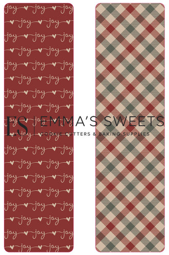 Joy and Plaid - Tall Greaseproof Backers