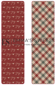 Joy and Plaid - Tall Greaseproof Backers