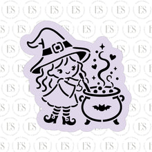 Load image into Gallery viewer, Little Witch With Cauldron Cookie Cutter