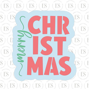 Merry Christmas Script 3 Cookie Cutter