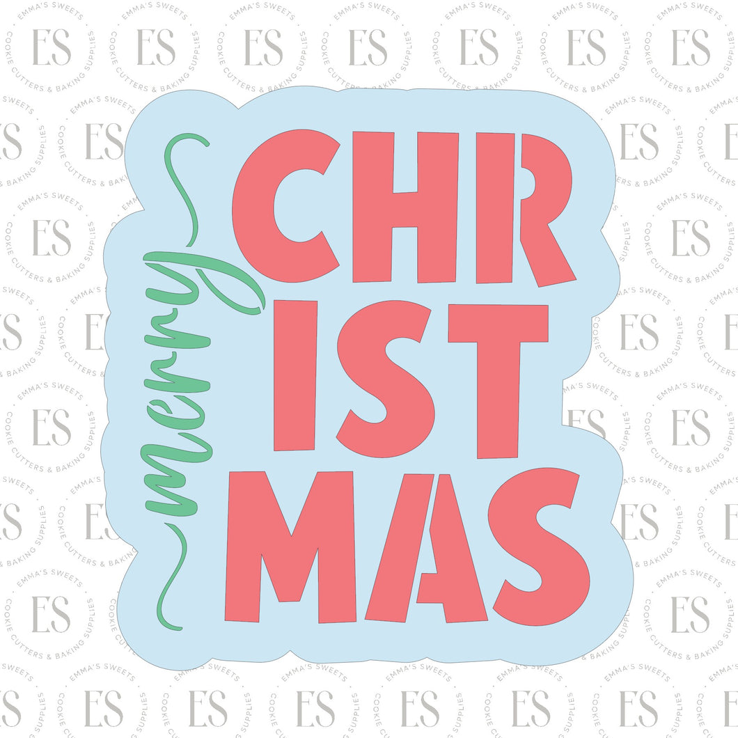 Merry Christmas Script 3 Cookie Cutter