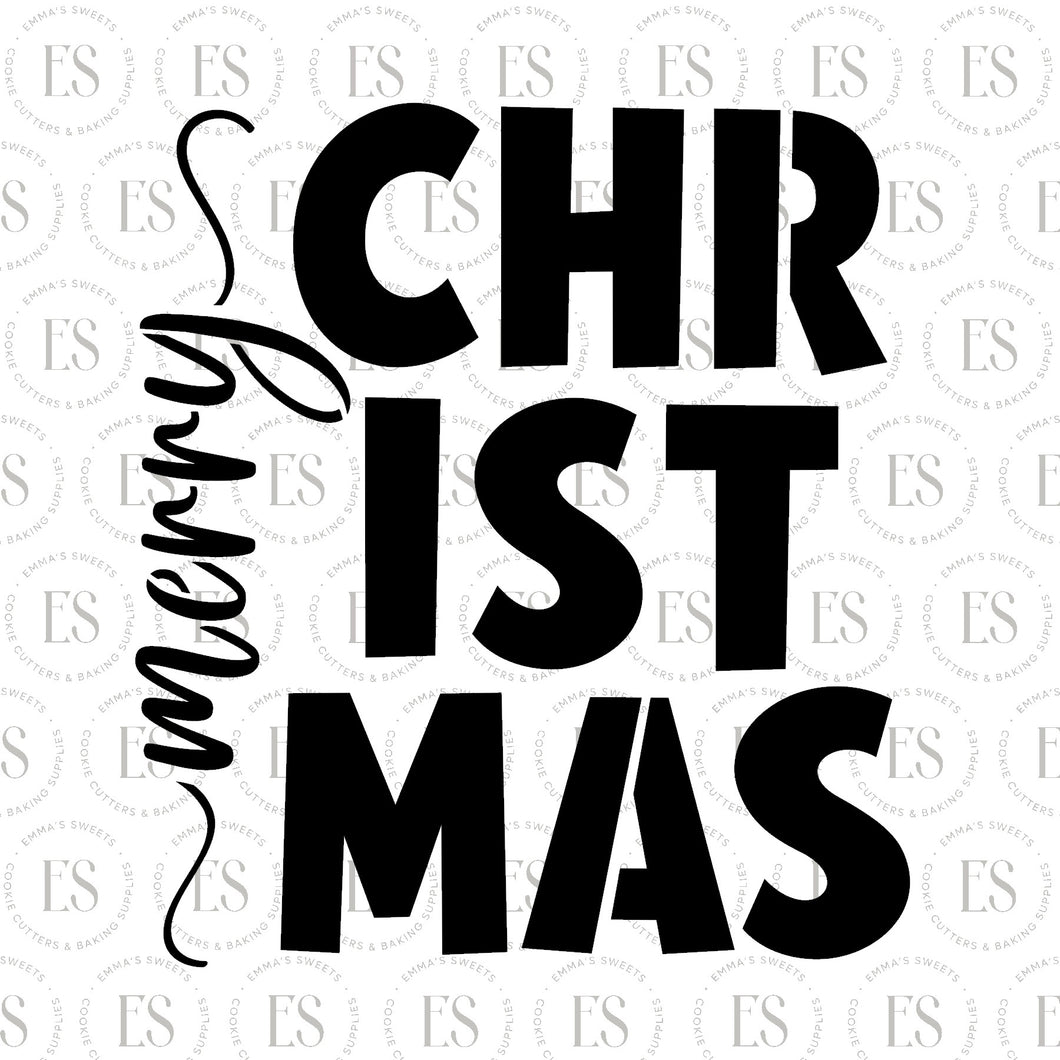Merry Christmas #3 Stencil