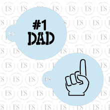 Load image into Gallery viewer, 2 PIECE -Mini Stencils (#1 DAD AND NUMBER ONE FINGER)