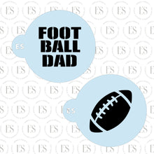 Load image into Gallery viewer, 2 PIECE -Mini Stencils (FOOTBALL DAD AND FOOTBALL)