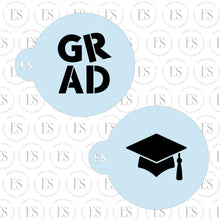 Load image into Gallery viewer, 2 PIECE -Mini Stencils (GRAD AND GRAD HAT)