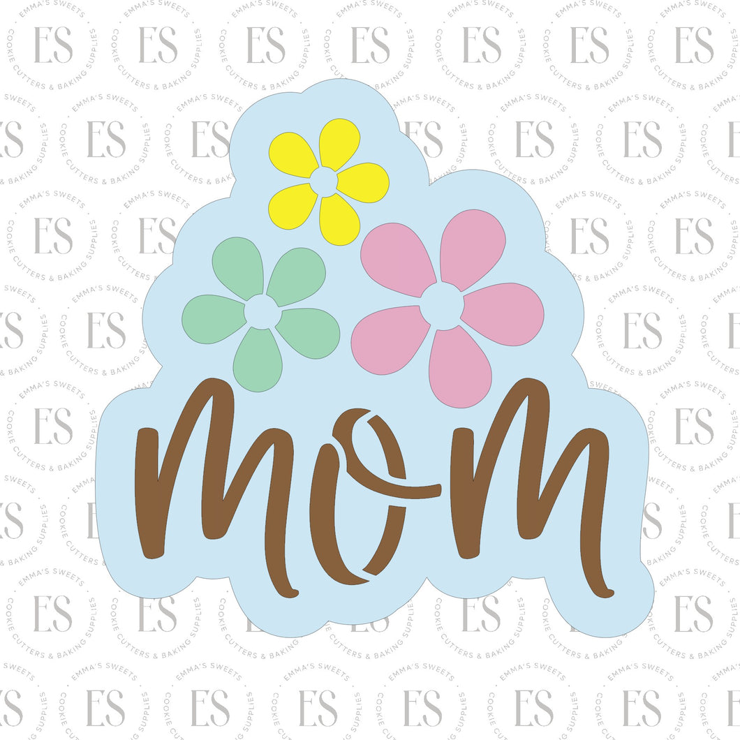Mom Script With Flowers Plaque Cookie Cutter – Emma's Sweets