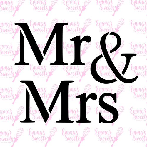 Mr & Mrs #1 Script Stencil