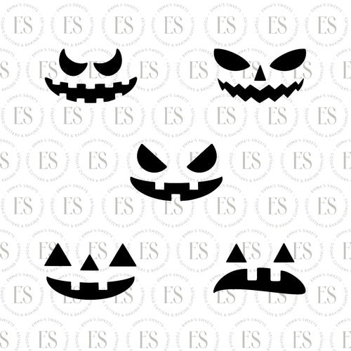 Pumpkin Mini Faces Stencil