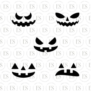 Pumpkin Mini Faces Stencil