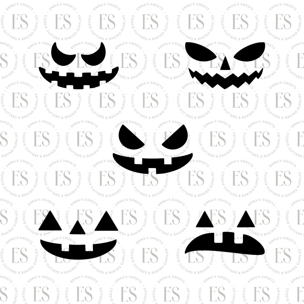 Pumpkin Mini Faces Stencil