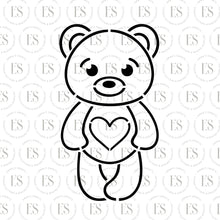 Load image into Gallery viewer, PYO Bear With Heart Stencil