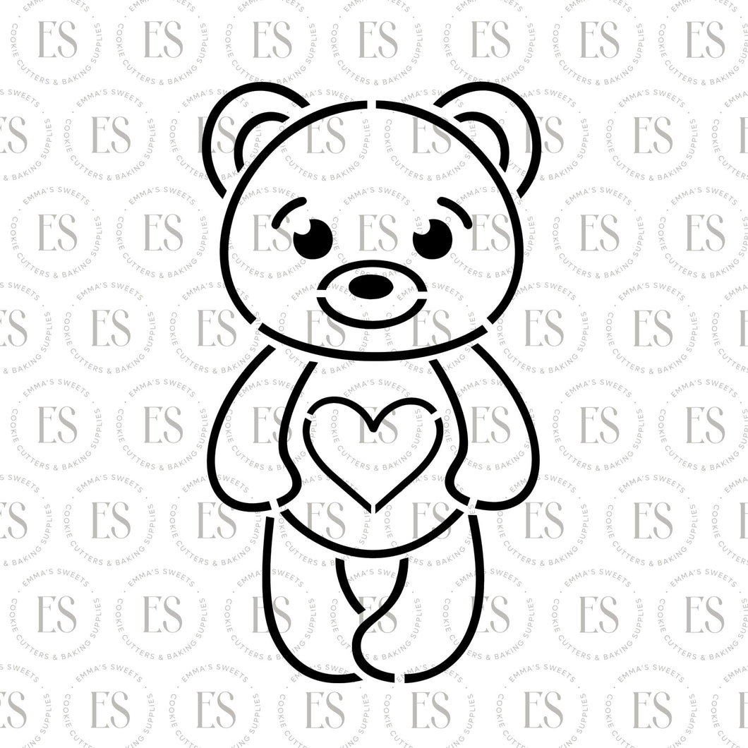 PYO Bear With Heart Stencil