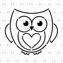 Load image into Gallery viewer, PYO Owl With Heart Stencil