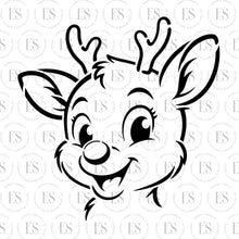 Load image into Gallery viewer, Rudolph The Reindeer Stencil