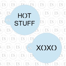 Load image into Gallery viewer, 2 PIECE -Conversation Heart Stencils (use with 3 1/2"w x 3 1/4"h conversation heart cutter)