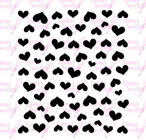 Hearts Stencil (Scattered)