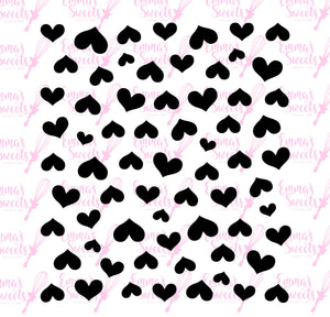 Hearts Stencil (Scattered)