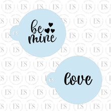 Load image into Gallery viewer, 2 PIECE -Mini Stencils (BE MINE W/ HEARTS &amp; LOVE)