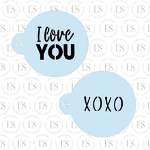 Load image into Gallery viewer, 2 PIECE -Mini Stencils (I LOVE YOU &amp; XOXO)