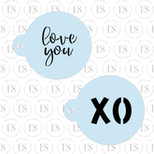 Load image into Gallery viewer, 2 PIECE -Mini Stencils (LOVE YOU &amp; XO)
