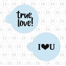 Load image into Gallery viewer, 2 PIECE -Mini Stencils (TRUE LOVE &amp; I HEART U)