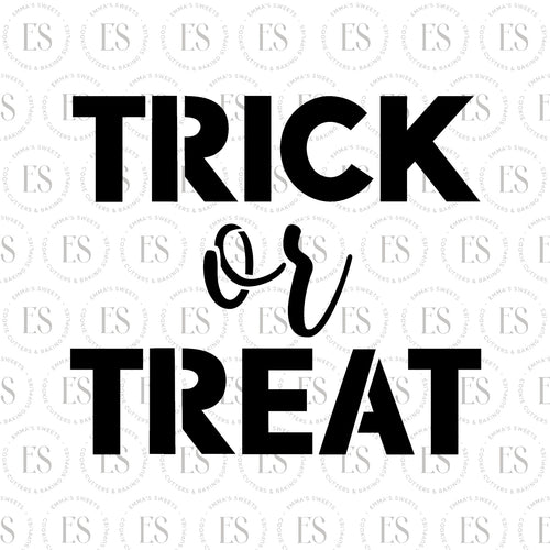 Trick Or Treat Script Stencil