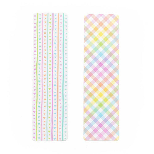 Vertical Hearts Pastel Plaid - Tall Backer