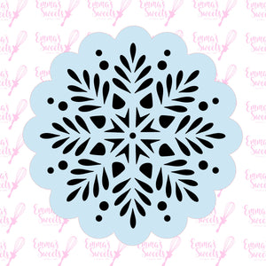 Winter Snowflake Scallop Circle