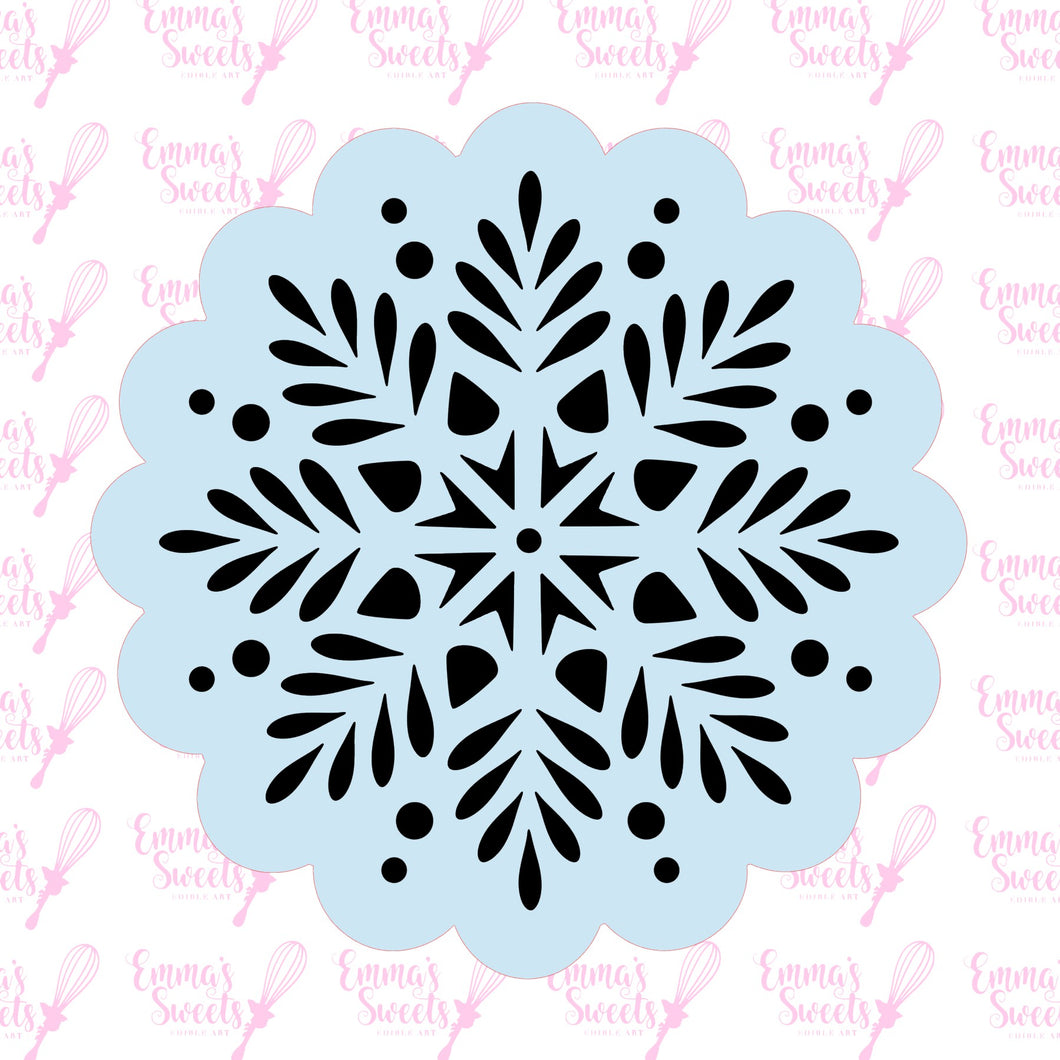 Winter Snowflake Scallop Circle