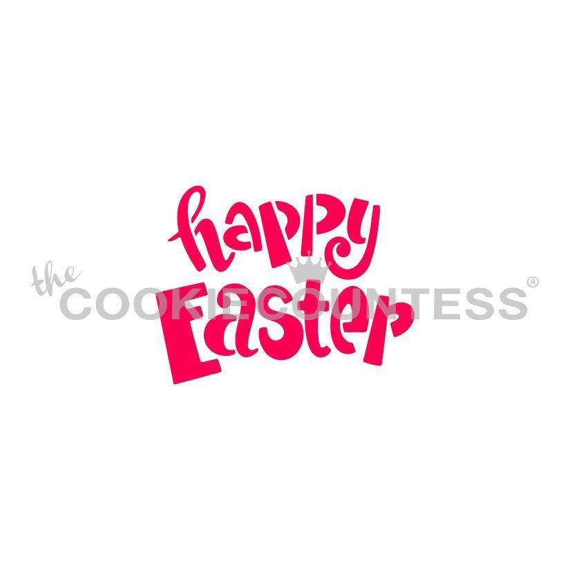 Happy Easter Fun Font Stencil - Drawn by Krista