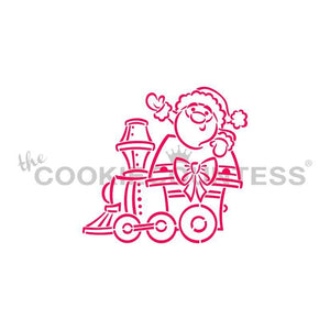 Christmas Train Santa Engine Stencil - Drawn by Krista