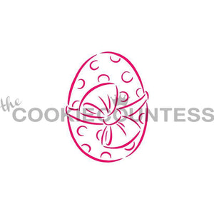 Easter Egg with Bow Stencil - Drawn by Krista
