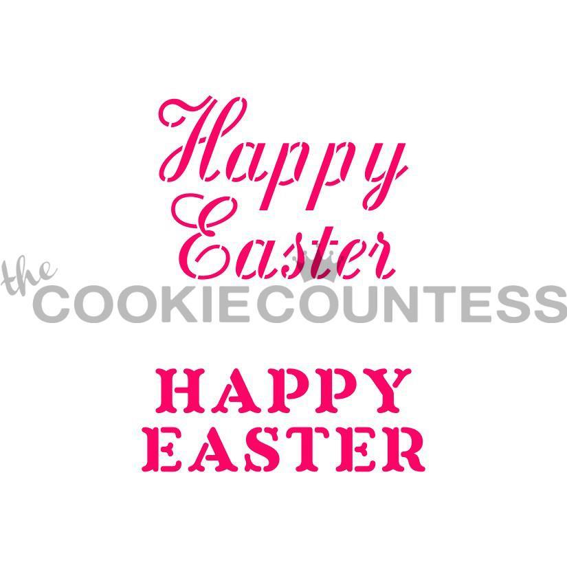 Happy Easter in 2 fonts Stencil