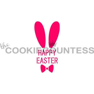 Happy Easter with Bunny Ears Stencil