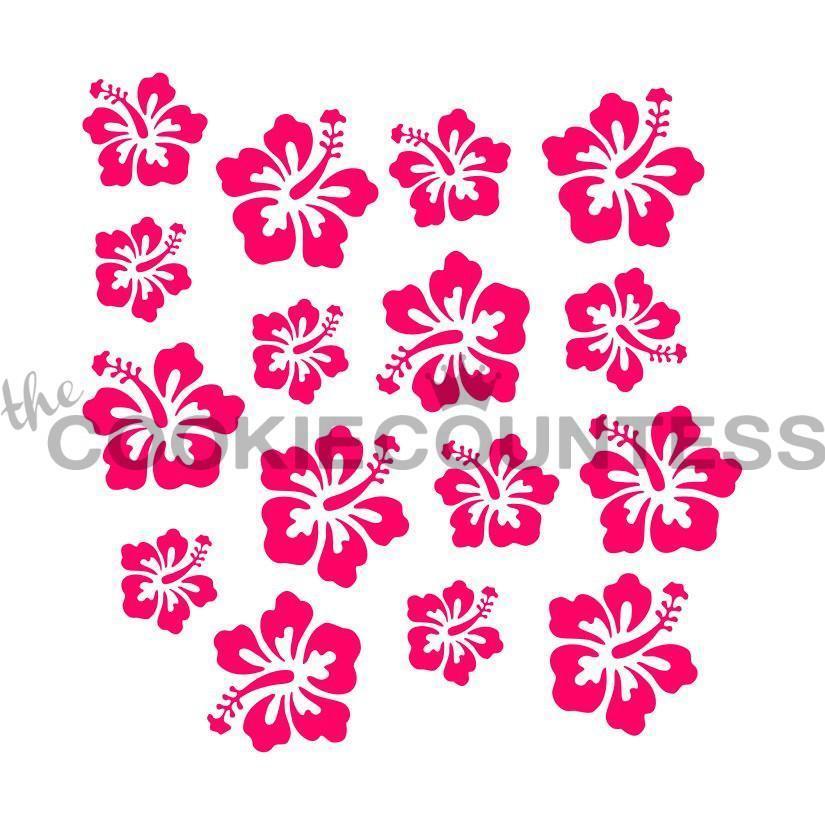 Hibiscus Flowers Stencil